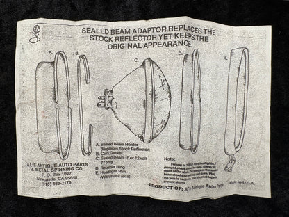 Al's antique auto parts sealed beam adapter