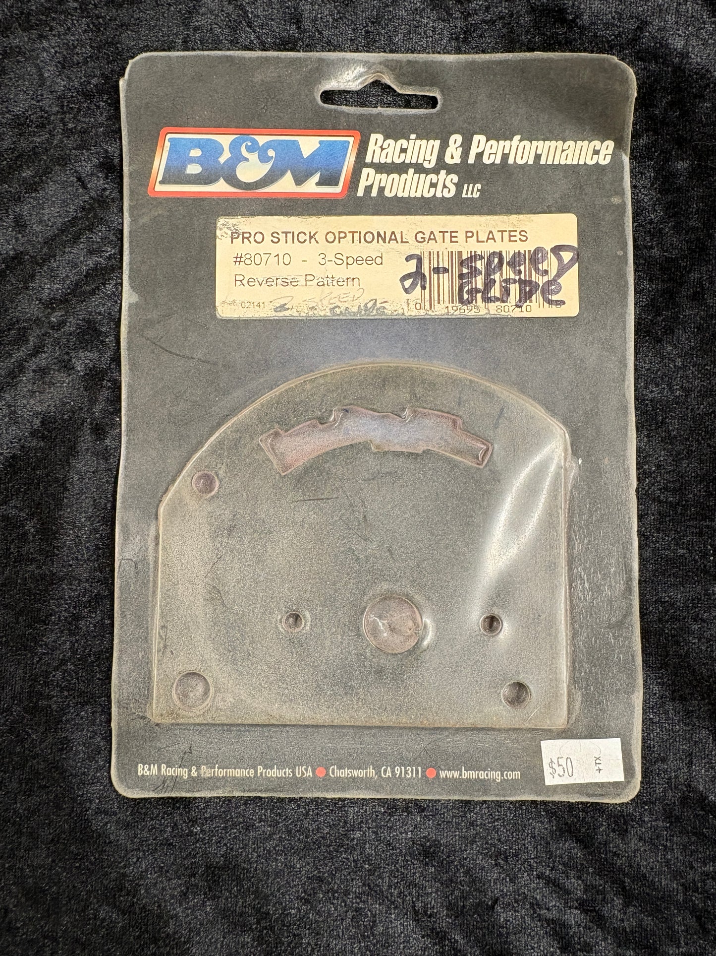 B & M 80710 Pro Stick 3-Speed Reverse Pattern Gate Plate