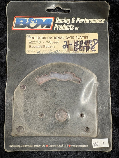 B & M 80710 Pro Stick 3-Speed Reverse Pattern Gate Plate