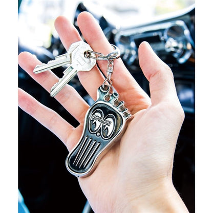 MOONEYES Barefoot Gas Pedal Metal Key Ring