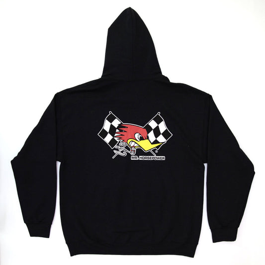 Mr. Horsepower Checkered Flag Black Hoodie