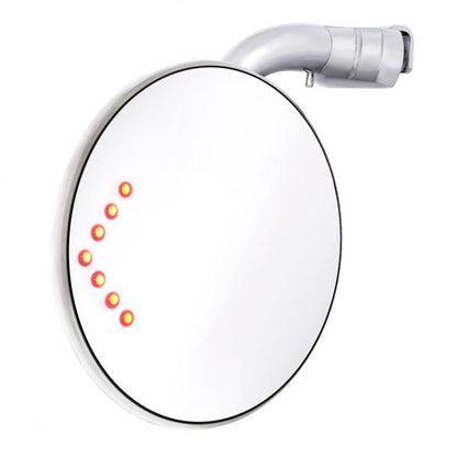 United Pacific 4" Curved Arm Peep Mirror w/Convex Mirror Glass And LED Turn Signal